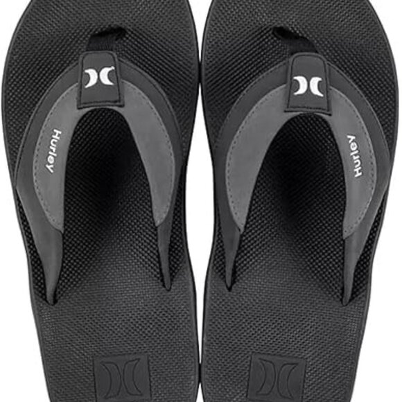 Hurley  Men's Cushioned Surf Flip Flops Black, Men - Picture 1 of 3